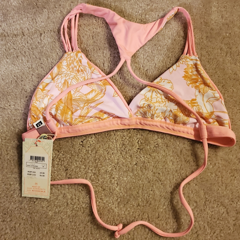 Maaji Pink and Gold Bikini Top